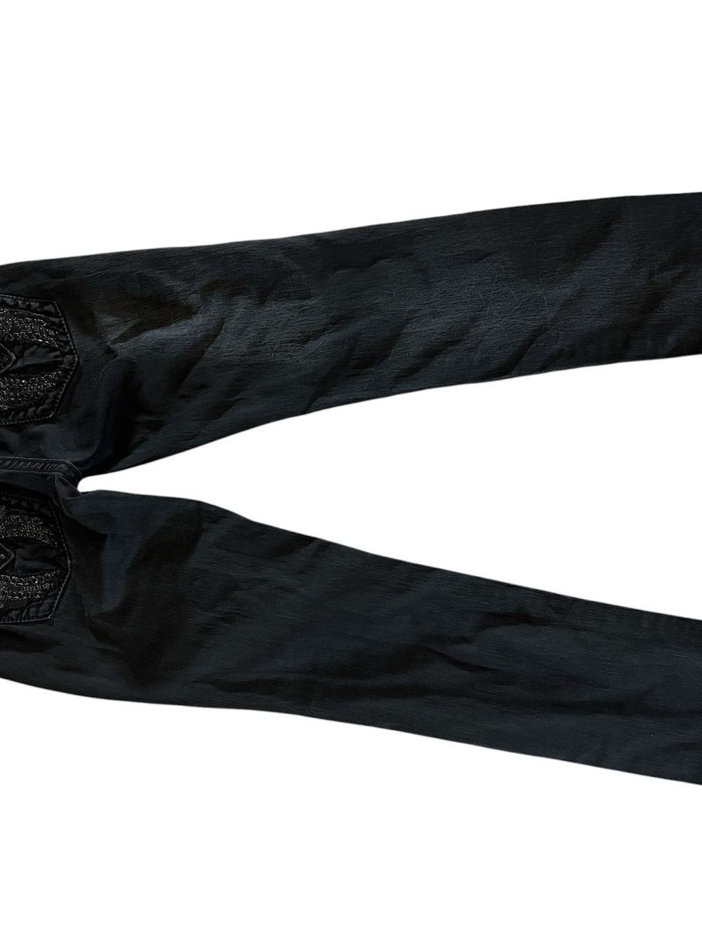 Miss Me Signature Skinny Jeans Black Studded Wing Pockets 27 Long Western Y2K - Picture 3 of 10